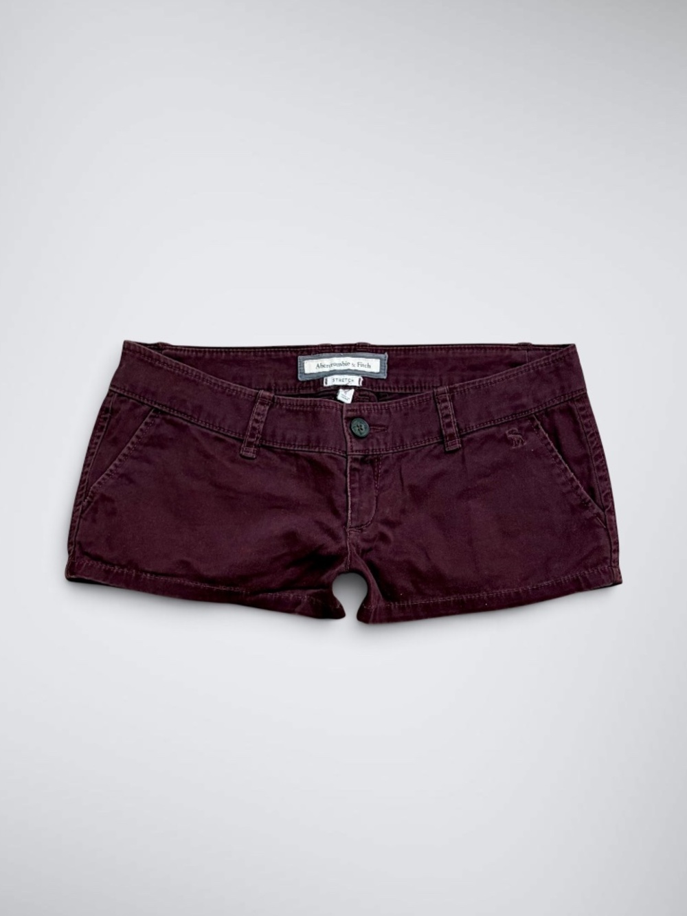 Y2K Abercrombie & Fitch Maroon Ultra Low Rise Micro Mini Shorts